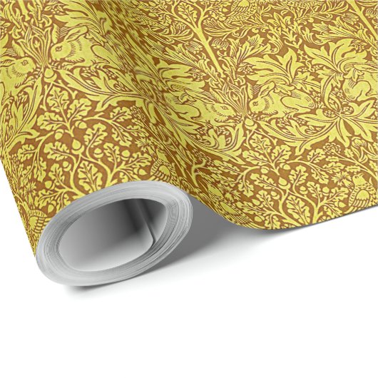 William Morris Forest Rabbit Bird Foliage Cadeaupapier (Rol Hoek)