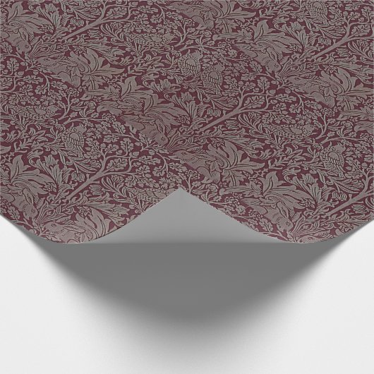  William Morris Forest Rabbit Bird Foliage Cadeaupapier (Hoek)