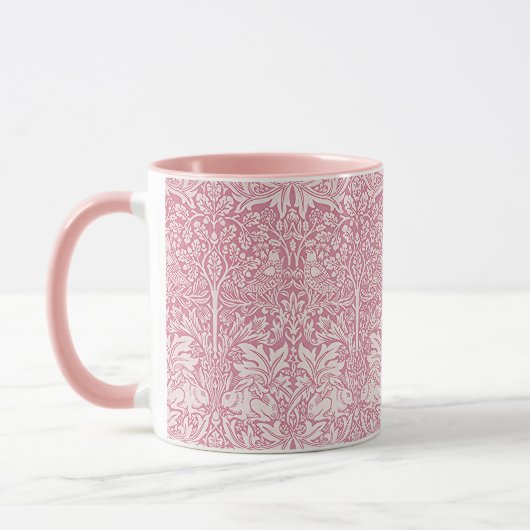 William Morris Forest Rabbit Bird Foliage Pink Mok (Links)