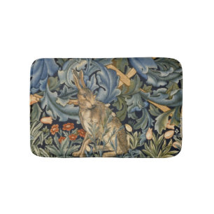 William Morris Forest Rabbit Floral Art Nouveau Badmat