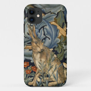 William Morris Forest Rabbit Floral Art Nouveau iPhone 11 Hoesje