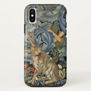 William Morris Forest Rabbit Floral Art Nouveau iPhone XS Hoesje