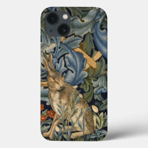 William Morris Forest Rabbit Floral Art Nouveau iPhone 13 Hoesje