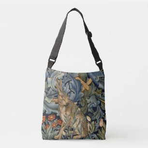 William Morris Forest Rabbit Floral Art Nouveau Crossbody Tas