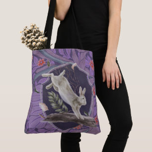 William Morris Forest Rabbit Floral Art Nouveau Draagtas