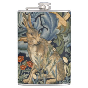 William Morris Forest Rabbit Floral Art Nouveau Heupfles