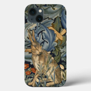 William Morris Forest Rabbit Floral Art Nouveau iPhone 13 Hoesje