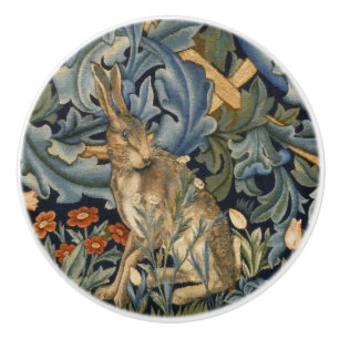 William Morris Forest Rabbit Floral Art Nouveau Keramische Knop
