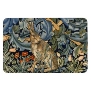 William Morris Forest Rabbit Floral Art Nouveau Magneet