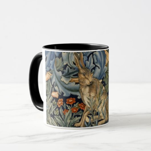 William Morris Forest Rabbit Floral Art Nouveau Mok (Voorkant links)