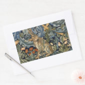 William Morris Forest Rabbit Floral Art Nouveau Rechthoekige Sticker (Envelop)