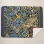 William Morris Forest Rabbit Floral Art Nouveau Sherpa Deken (Voorkant (horizontaal))