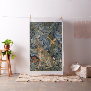 William Morris Forest Rabbit Floral Art Nouveau Stof