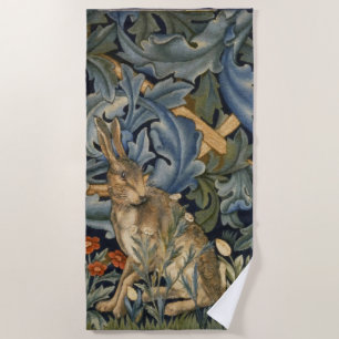 William Morris Forest Rabbit Floral Art Nouveau Strandlaken