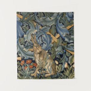 William Morris Forest Rabbit Floral Art Nouveau Wandkleed