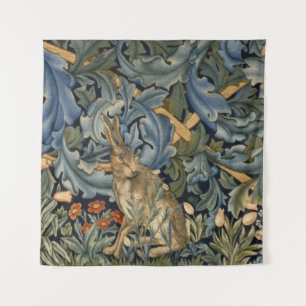 William Morris Forest Rabbit Floral Art Nouveau Wandkleed