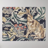 William Morris Forest Rabbit Floral Poster (Voorkant)