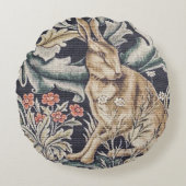 William Morris Forest Rabbit Floral Rond Kussen (Voorkant)