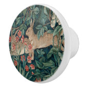 William Morris Forest Rabbit Floral Tapestry Keramische Knop (Rechts)