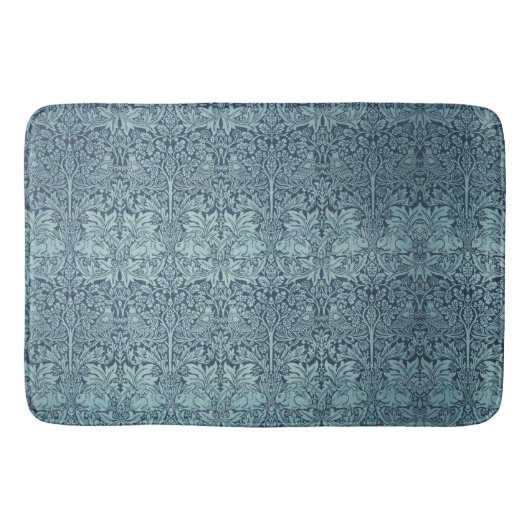 William Morris Forest Rabbits Birds Flowers Blue Badmat (Voorkant)