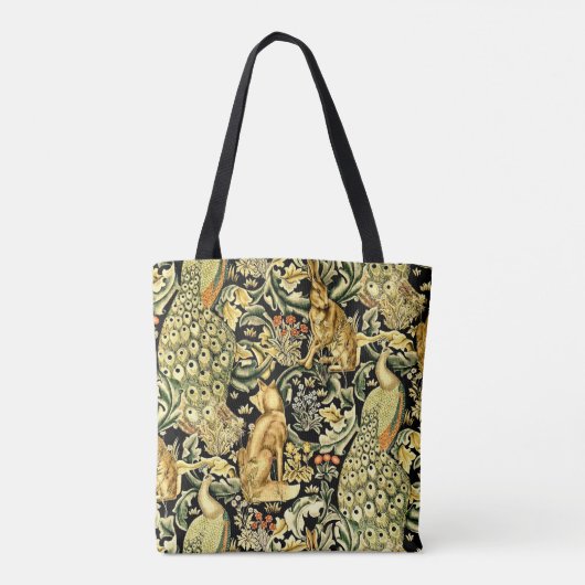 William Morris Forest Tapestry Fox Hare Peacock Draagtas (Achterkant)