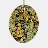 William Morris Forest Tapestry Fox Hare Peacock Keramisch Ornament (Rechts)