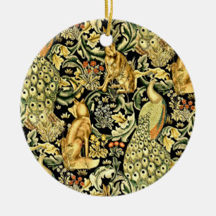 William Morris Forest Tapestry Fox Hare Peacock Keramisch Ornament