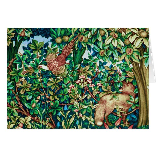William Morris Fox en Pheasant Tapestry Print (Voorkant Horizontaal)