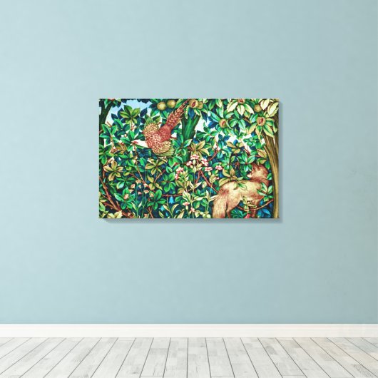 William Morris Fox en Pheasant Tapestry Print (Insitu (Houten vloer))