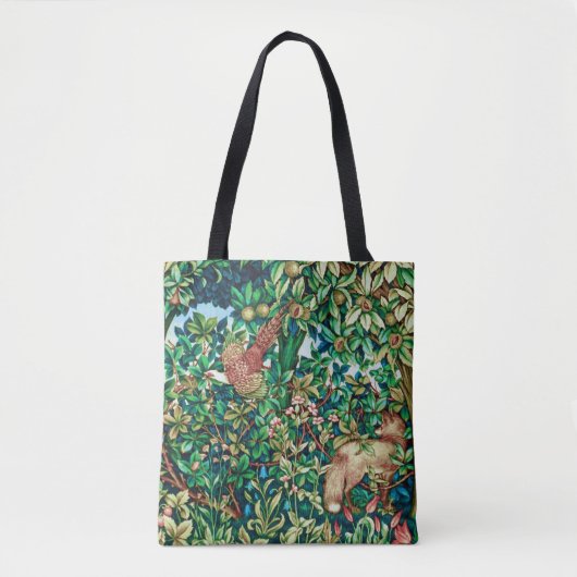 William Morris Fox en Pheasant Tapestry Print Draagtas (Voorkant)