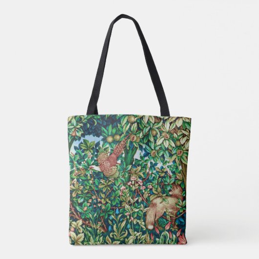 William Morris Fox en Pheasant Tapestry Print Draagtas (Achterkant)