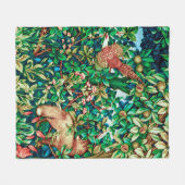 William Morris Fox en Pheasant Tapestry Print Fleece Deken (Voorkant (Horizontaal))