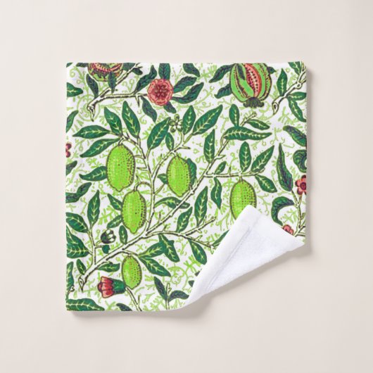 William Morris Fruit exotique, Vert citron vert (Gant de toilette)