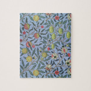 William Morris Fruit Granaat Blauwe Versiering Legpuzzel