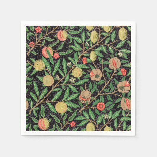 William Morris Fruit Granaat Bloempatroon Servet (Voorkant)