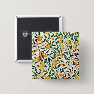 William Morris Fruit Granaat Vintage Vierkante Button 5,1 Cm