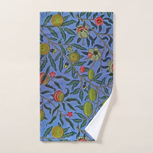William Morris Fruit Peach Lemon Blue (Serviette à main)