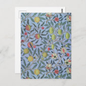 William Morris Fruit Pomegranate Blue Ornament Briefkaart (Voorkant / Achterkant)