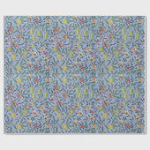 William Morris Fruit Pomegranate Blue Ornament Cadeaupapier (Vlak)