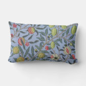 William Morris Fruit Pomegranate Blue Ornament Kussen (Achterkant)