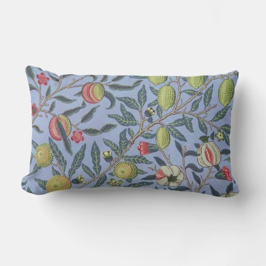 William Morris Fruit Pomegranate Blue Ornament Kussen (Voorkant)