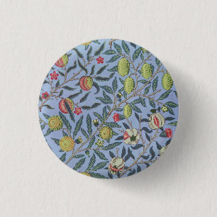 William Morris Fruit Pomegranate Blue Ornament Ronde Button 3,2 Cm