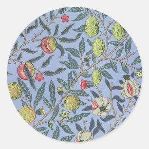 William Morris Fruit Pomegranate Blue Ornament Ronde Sticker