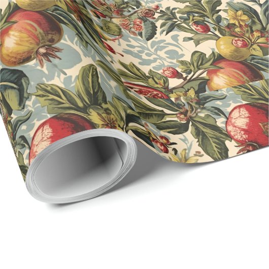William Morris Fruit Pomegranate floral pattern Cadeaupapier (Rol Hoek)