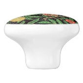 William Morris Fruit Pomegranate Floral Pattern Keramische Knop (Zijkant)