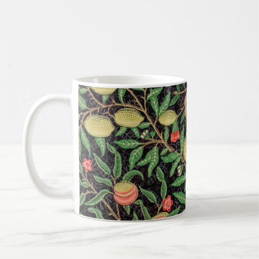William Morris Fruit Pomegranate Floral Pattern Koffiemok (Links)