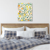 William Morris Fruit Pomegranate White Ornament Canvas Afdruk (Insitu (Slaapkamer))