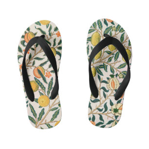 William Morris Fruit Pomegranate White Ornament Kinder Teenslippers