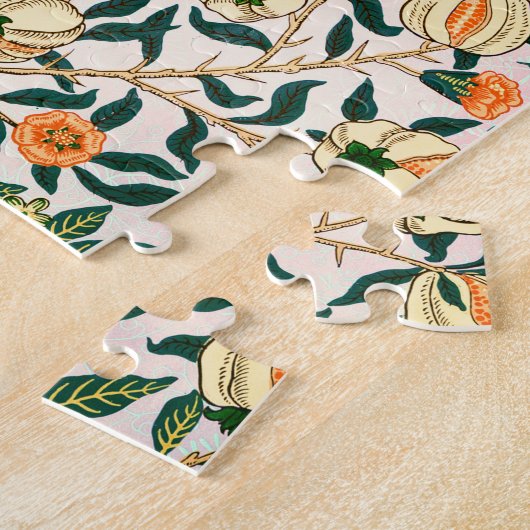 William Morris Fruit Pomegranate White Ornament Legpuzzel (Zijkant)