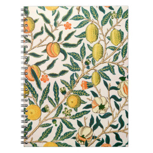 William Morris Fruit Pomegranate White Ornament Notitieboek
